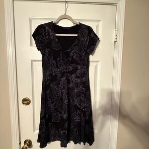 fresh produce Black Paisley Scoop Neck Dress